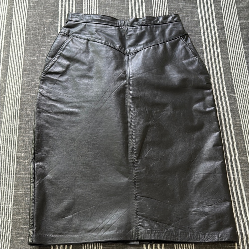 Black Midi Pencil Skirt for Work